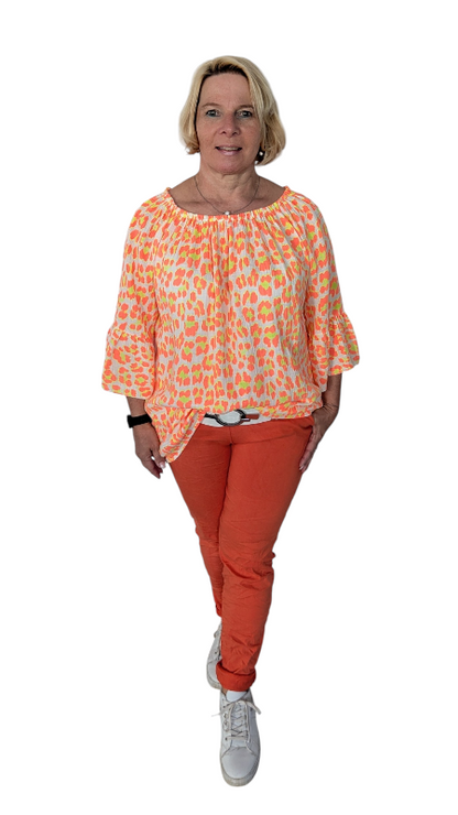 Bluse "Bonnie" orange gelb