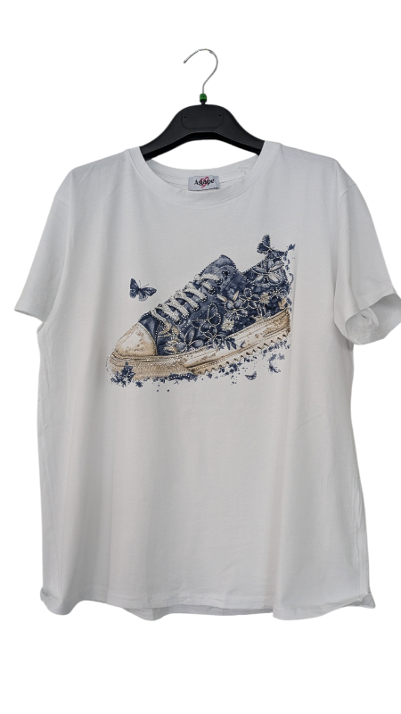 T-Shirt "Turnschuh" dunkelblau
