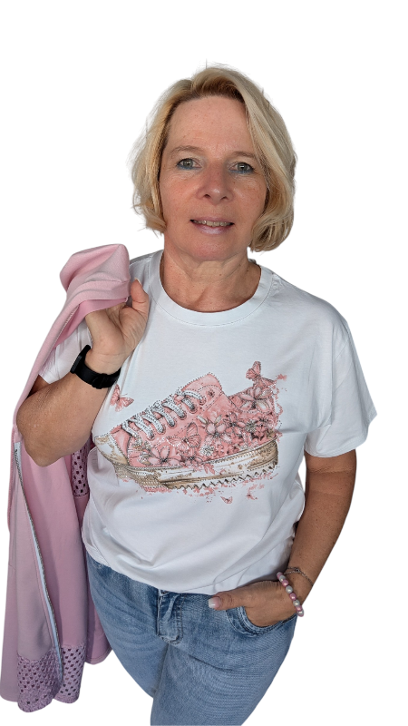 T-Shirt "Turnschuh" rosa