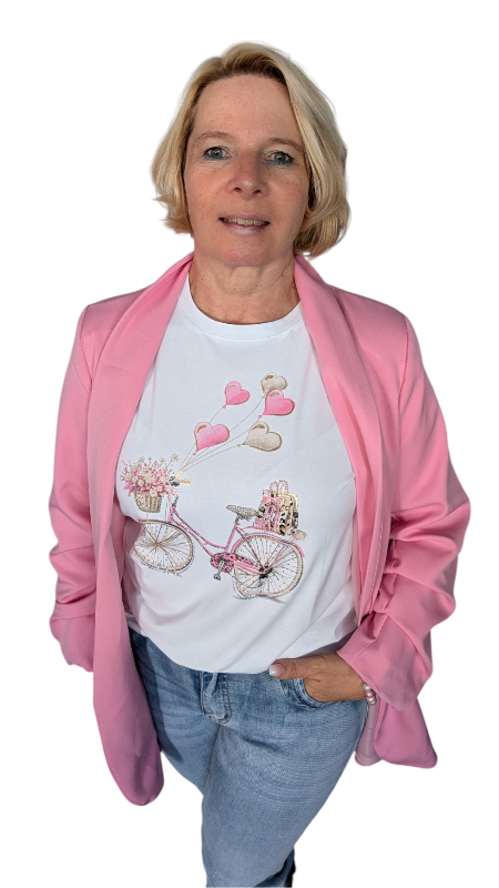 T-Shirt "Bike + Balloon" pink