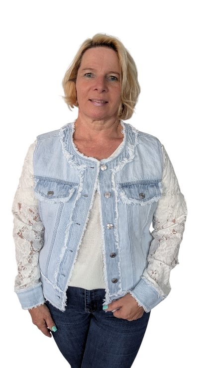 Jeansjacke mit Spitze "Ivory"