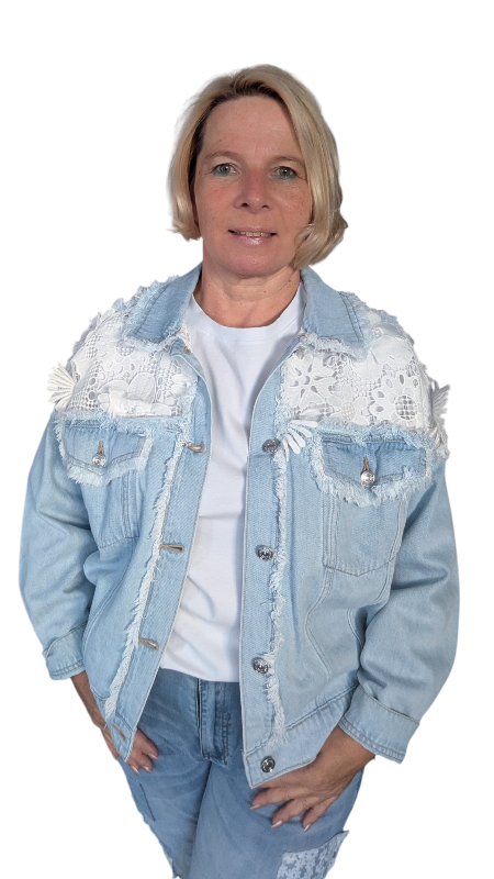 Jeansjacke "Spitze"