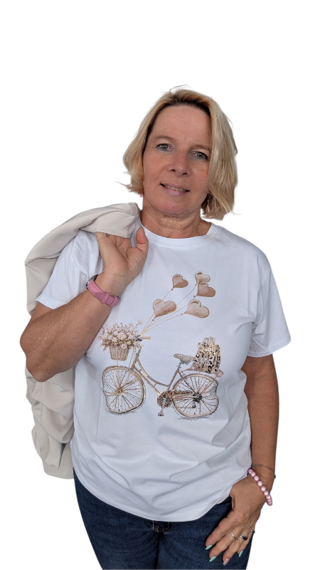 T-Shirt "Bike + Balloon" beige