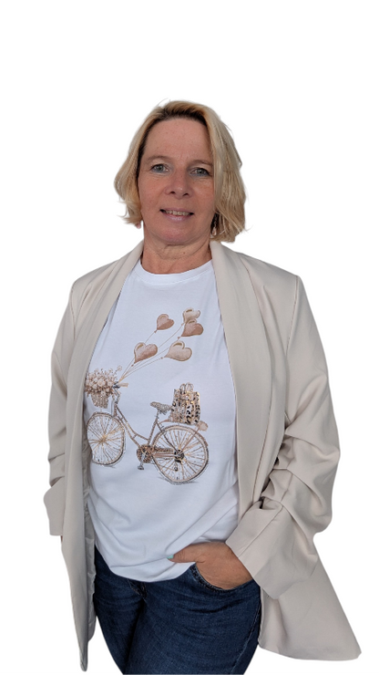 T-Shirt "Bike + Balloon" beige