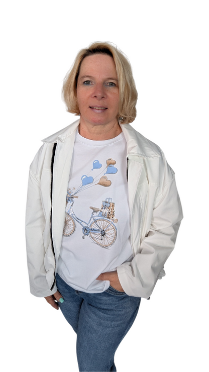 T-Shirt "Bike + Balloon" hellblau