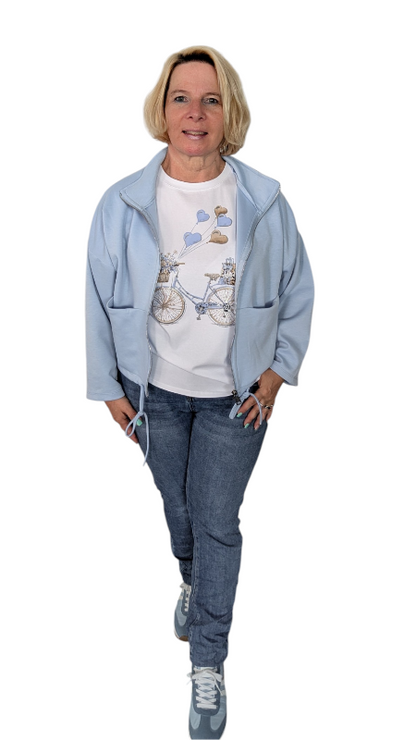 T-Shirt "Bike + Balloon" hellblau