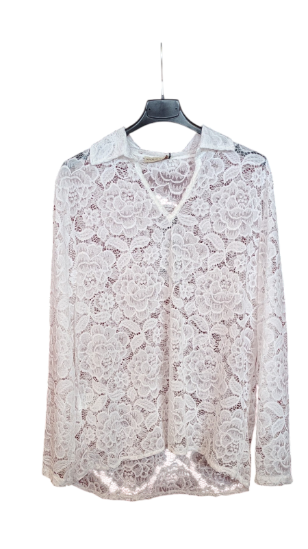 Spitzenshirt mit Kragen "Clio" weiß