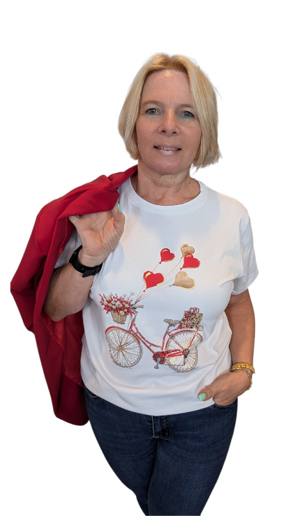 T-Shirt "Bike + Balloon" rot