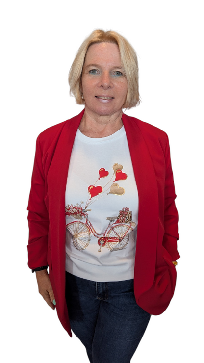 T-Shirt "Bike + Balloon" rot