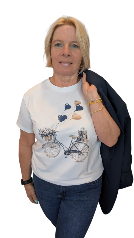 T-Shirt "Bike + Balloon" dunkelblau