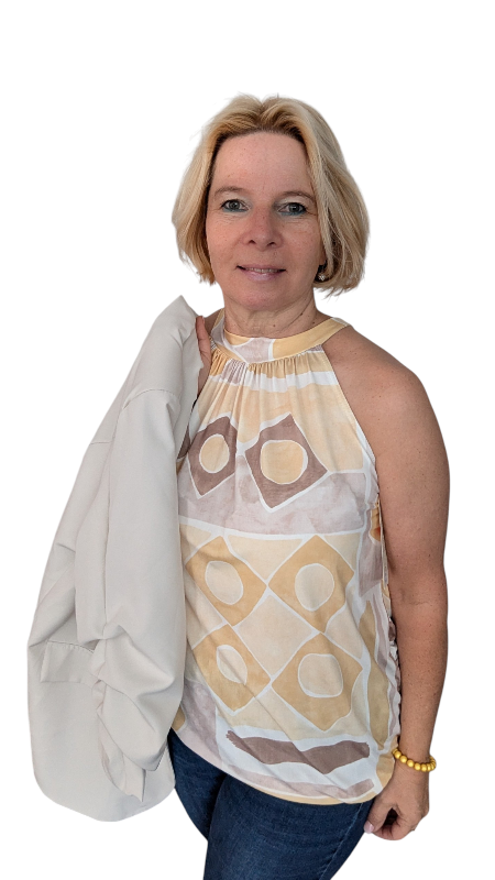 Top "Ella" gelb creme braun
