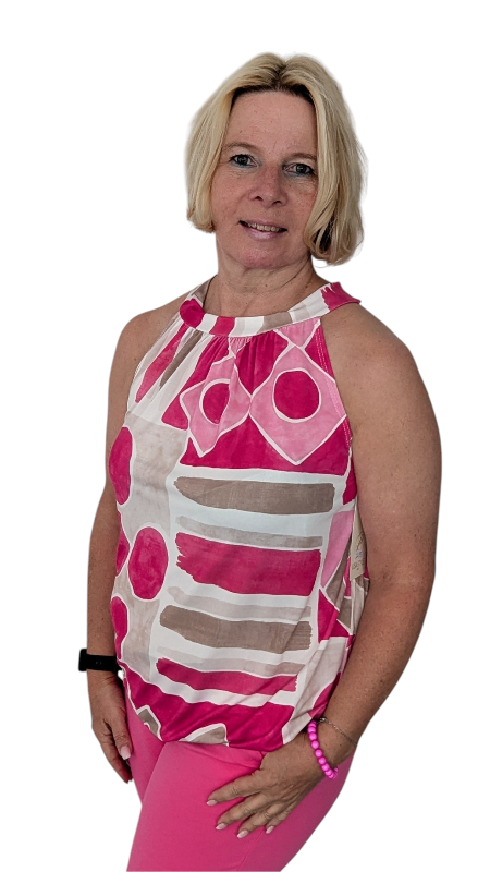 Top "Ella" pink braun creme