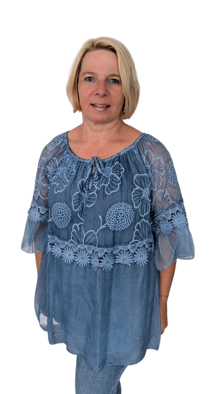 Bluse "Nika" jeansblau