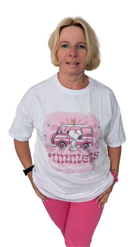 T-Shirt Snoopy "Summers" pink