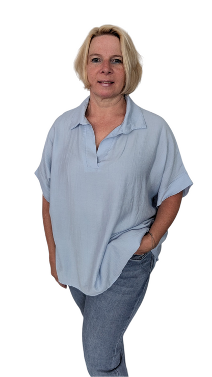 Bluse "Fenja" hellblau