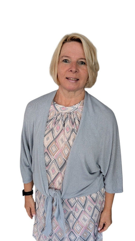 Jacke zum Binden "Valina" grau
