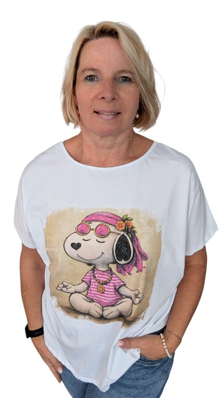 T-Shirt "Snoopy Yoga" pink