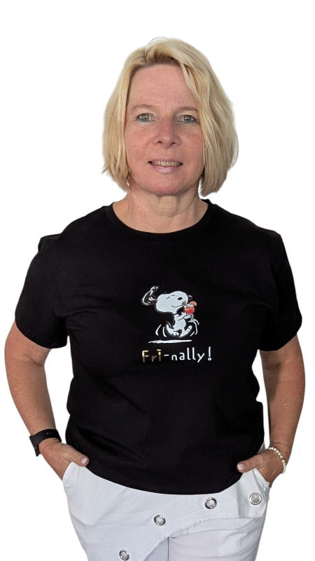 T-Shirt Snoopy "Aperol" schwarz