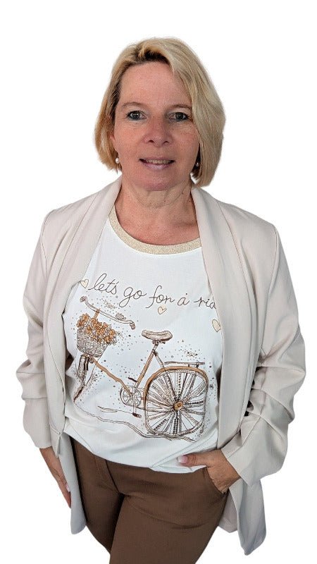 T-Shirt "Bike" creme