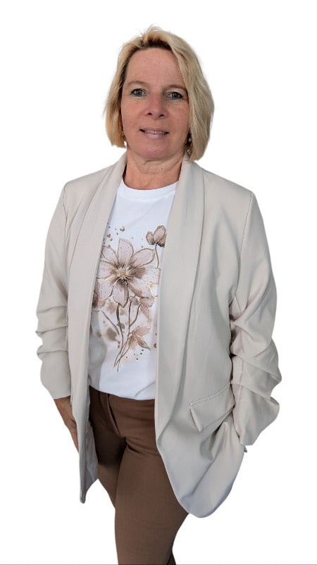 T-Shirt "Flowers" beige