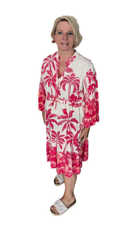 Kleid "Rhodos" rot creme