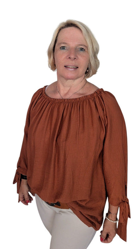 Bluse "Elora" rostbraun