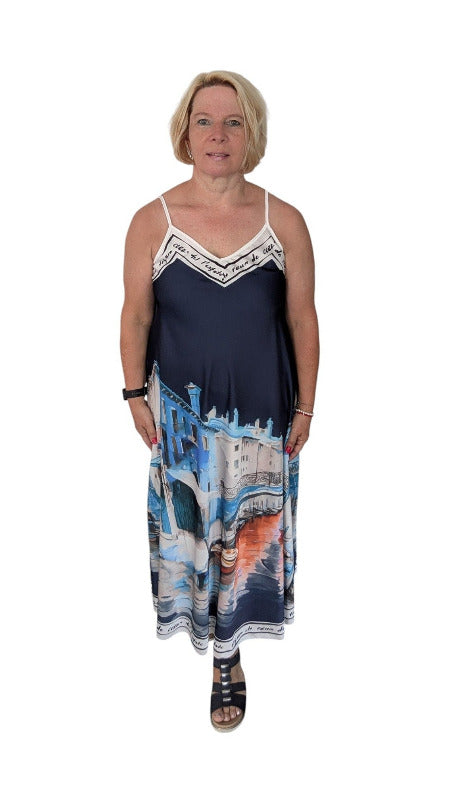 Kleid "Venedig" dunkelblau lang