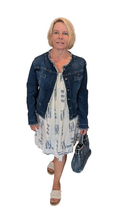 Kleid "Pescare" jeansblau weiß