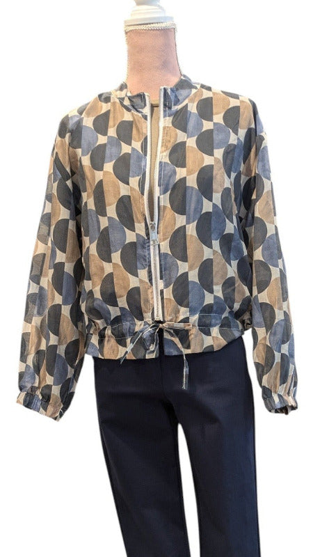 Jacke "Florenz" dunkelblau braun creme