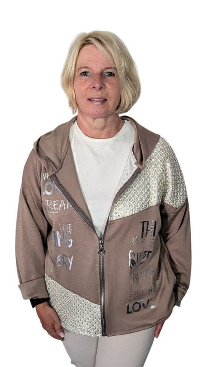 Jacke mit Kapuze "Silvia" cappucchino