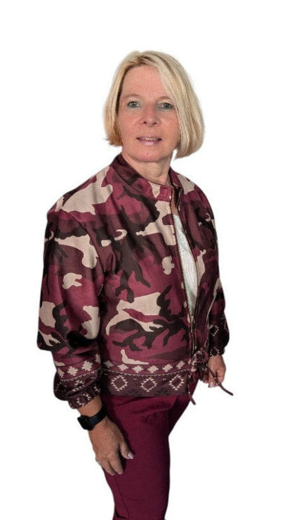 Blouson "Camouflage" weinrot