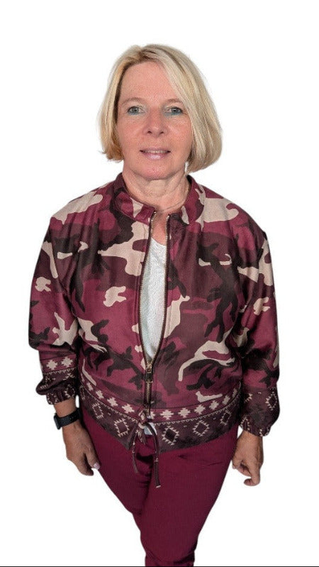 Blouson "Camouflage" weinrot