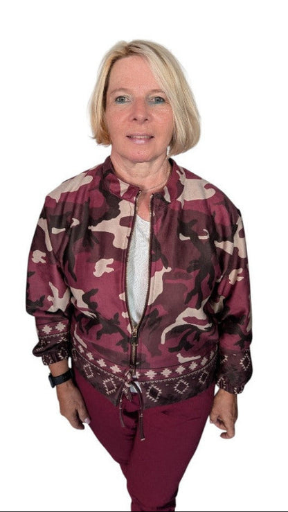 Blouson "Camouflage" weinrot