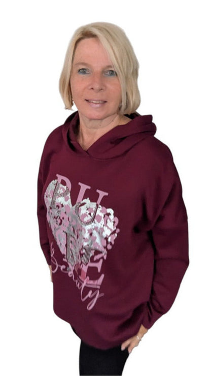Hoody "Beauty" weinrot