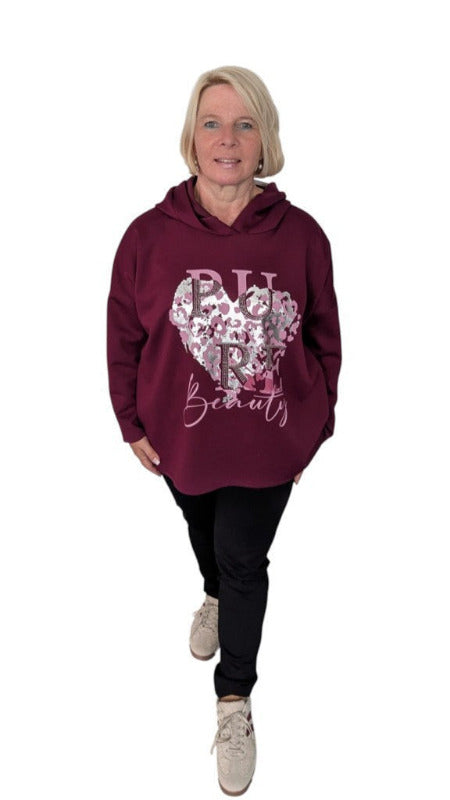 Hoody "Beauty" weinrot