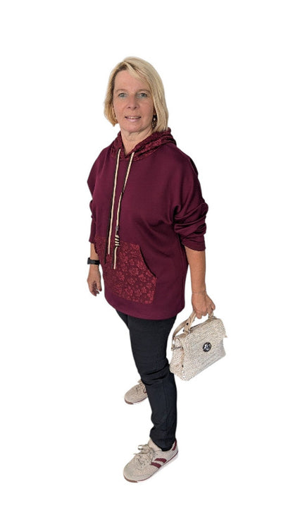 Hoody "Micaela" weinrot