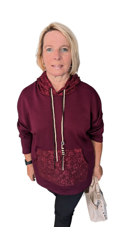 Hoody "Micaela" weinrot