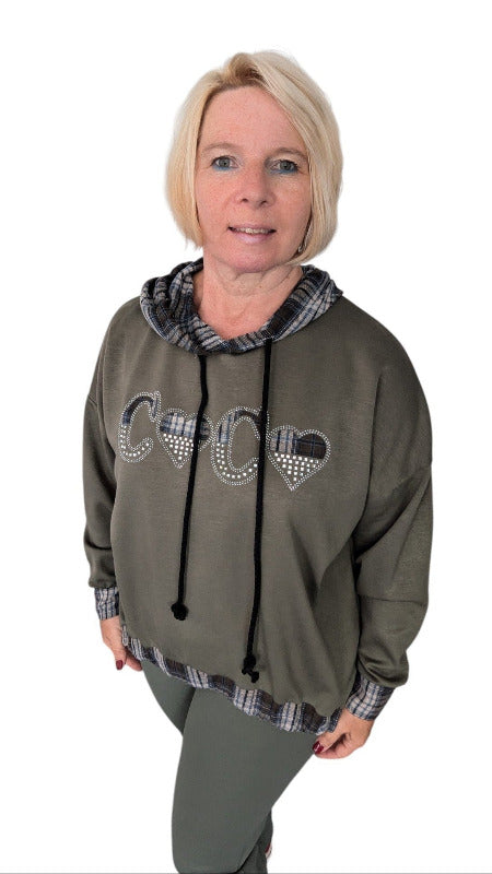 Hoodie "Coco" in khaki