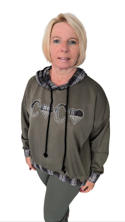 Hoodie "Coco" in khaki