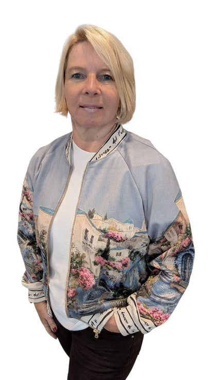 Jacke Velour Leder Optik "Toskana" hellblau