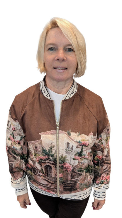 Jacke Velour Leder Optik "Toskana" braun