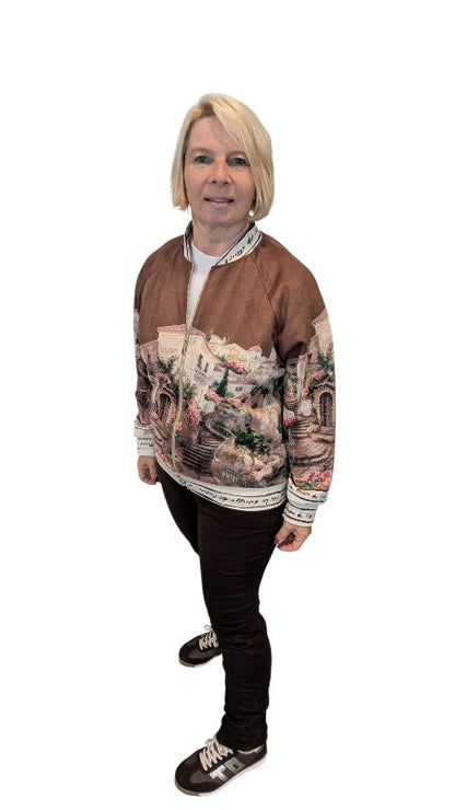 Jacke Velour Leder Optik "Toskana" braun