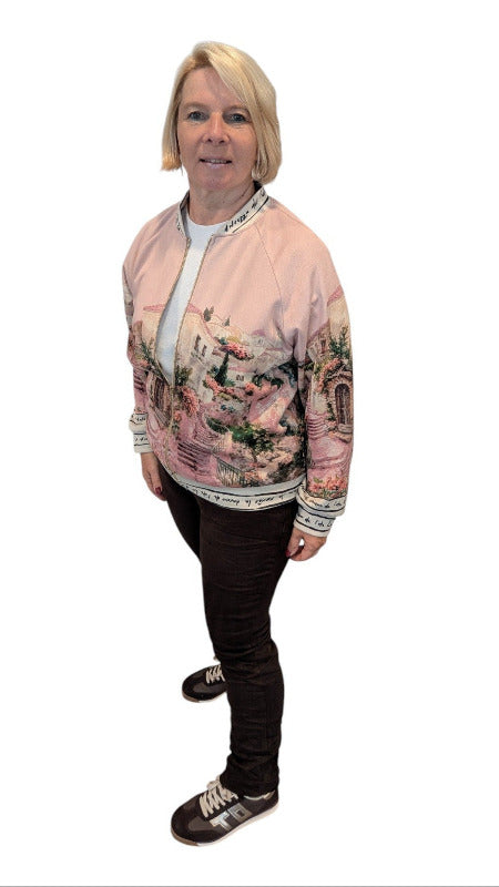 Jacke Velour Leder Optik "Toskana" rosa