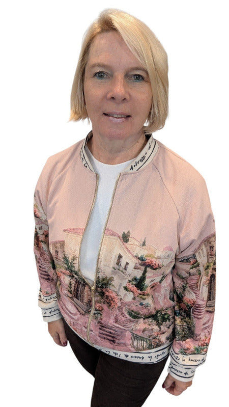 Jacke Velour Leder Optik "Toskana" rosa