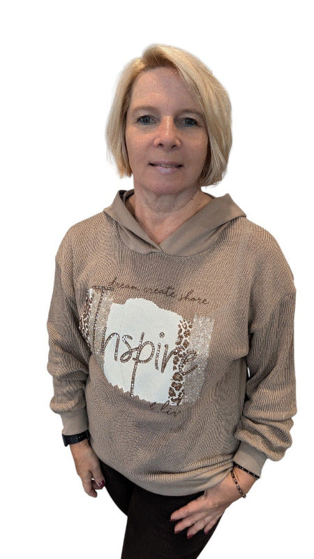 Hoodie "Inspire" hellbraun