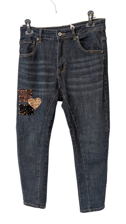Jeans "Pailletten-Patch" von Sexy Woman
