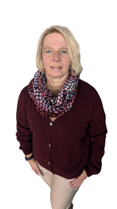 Alpaka Strickjacke "Celina" weinrot