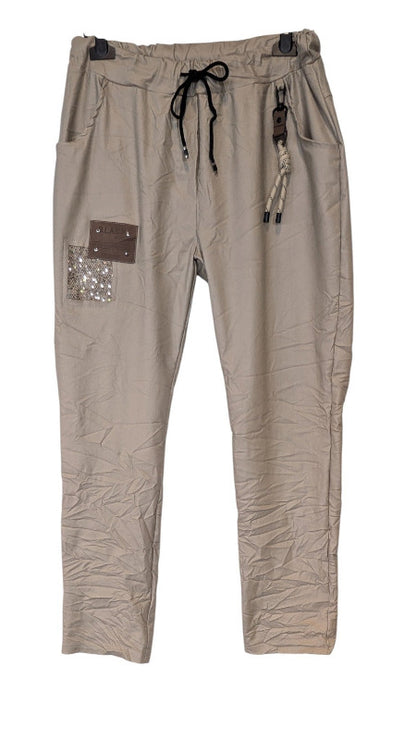 Joggpant Leder Imitat "Francesca" creme