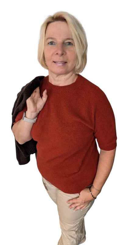 Pullover Alpaka Mix "Cilly" rostbraun