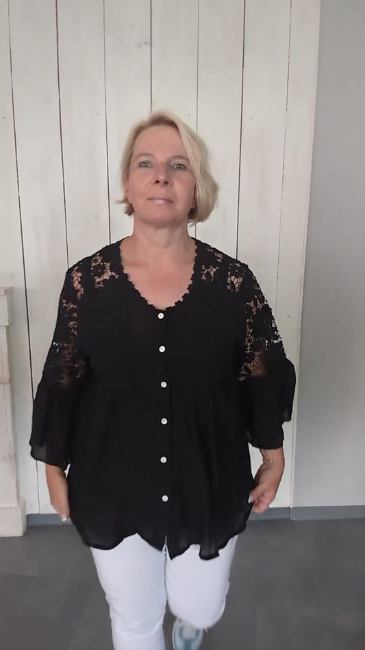 Bluse "Bali" schwarz